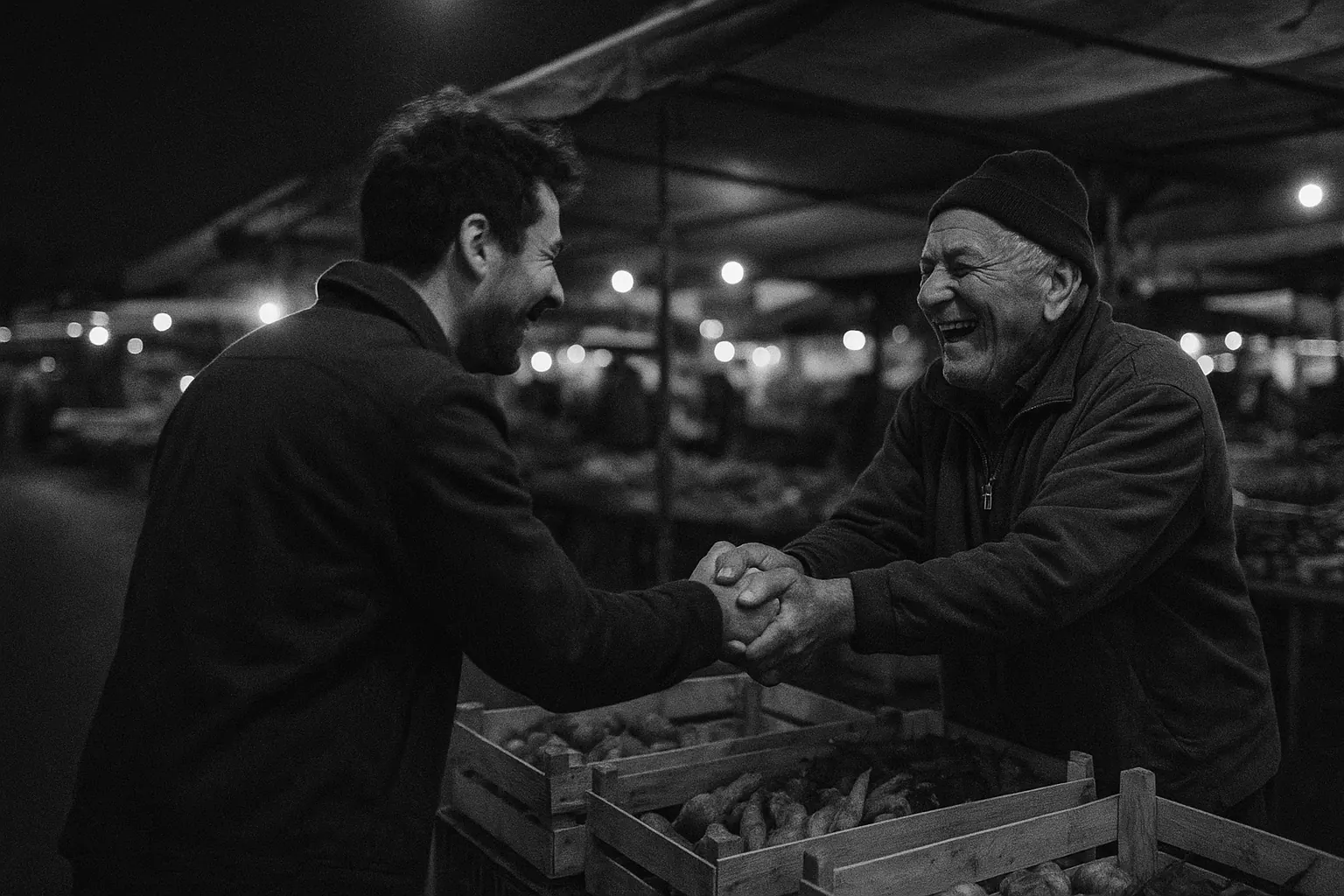 Two people shaking hands on a deal